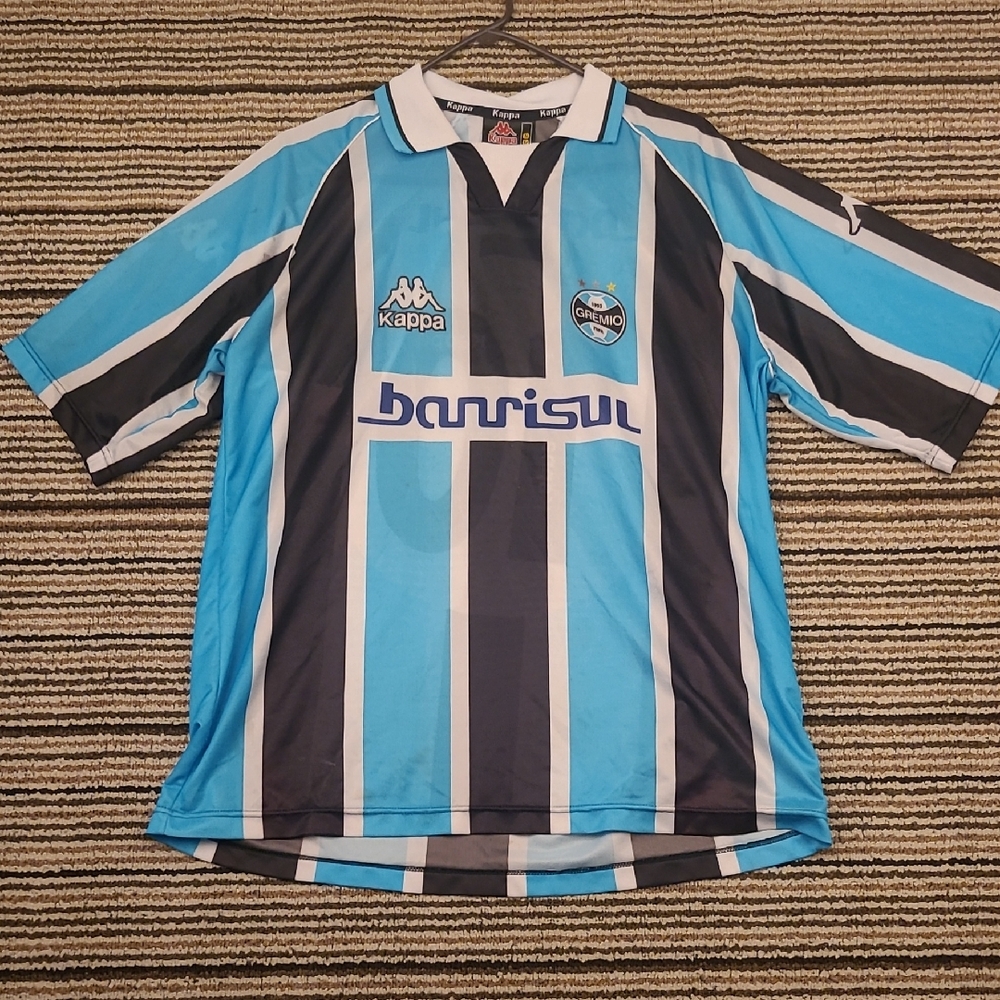 KAPPA Gremio Brazil Home Striped 01/02‎ Soccer Futbol Mens Jersey Sz XL Y2K VTG